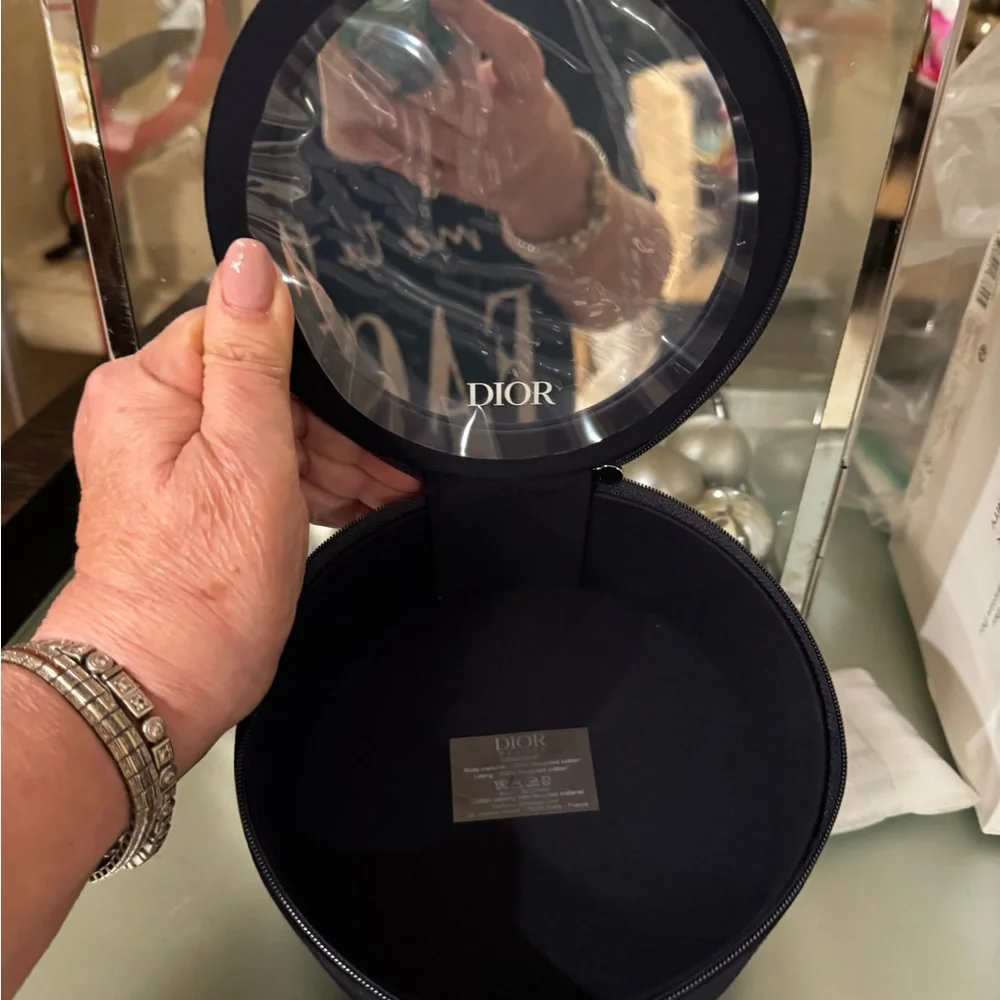 Dior Midnight Black Circular Makeup Pouch - Picture 2 of 3